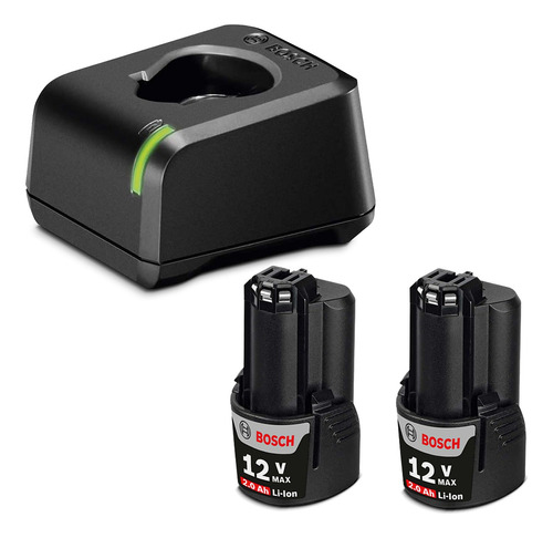 Kit Starter Bosch 12v Cargador + 2 Baterias De 2,0 Amp