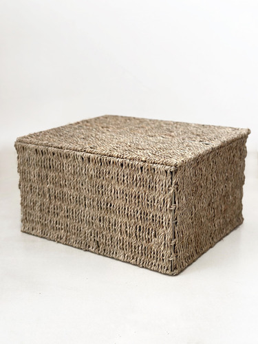 Caja Seagrass Con Tapa Color Fibra Natural - Xl