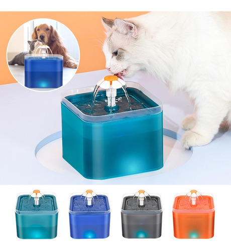 Fuente De Agua Para Gatos Y Perros Bebedero Automático Led