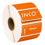 10 Rollos Etiqueta Térmica Naranja 38x25 Mm C/1000 Etiq C/u