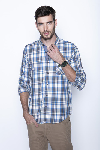 Camisa Check California Fj Azul Fw2024 Ferouch