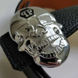 Cinturon Philipp Plein Calavera Plateada Hombre Nuevo 