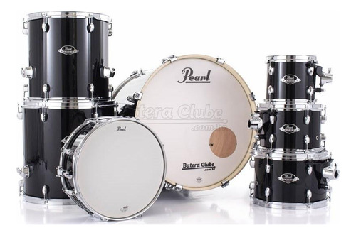 Bateria Pearl Export Exx Series Mahogany Jet Black 22¨,8¨,10