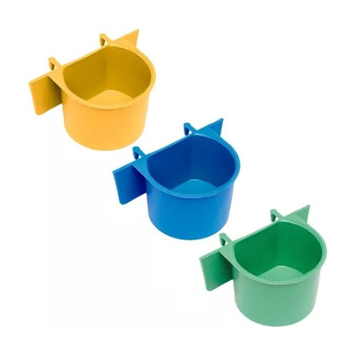 Kit 6 Comedouro Caneca Pássaro Aves Calopsita C/ Gancho 90ml