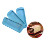 Set X3 Molde Torta Rectangular Silicona Repostería