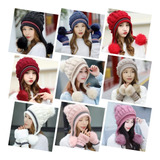 Gorro Térmico Guantes Unitalla Invierno Frio Tejido Eg