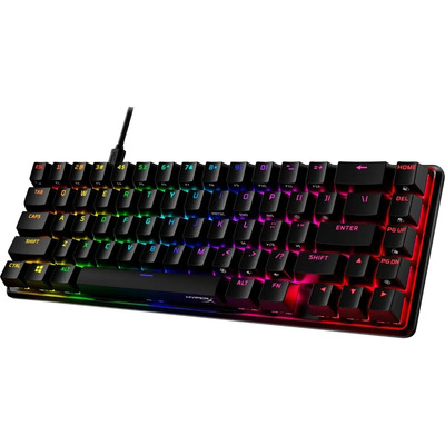 Teclado HyperX Alloy QWERTY HyperX Linear Red inglés US color negro con luz RGB | Meses sin interés