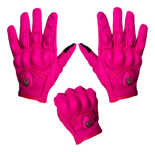 Guantes Icon Pink Con Proteccion Para Motociclista Ciclista