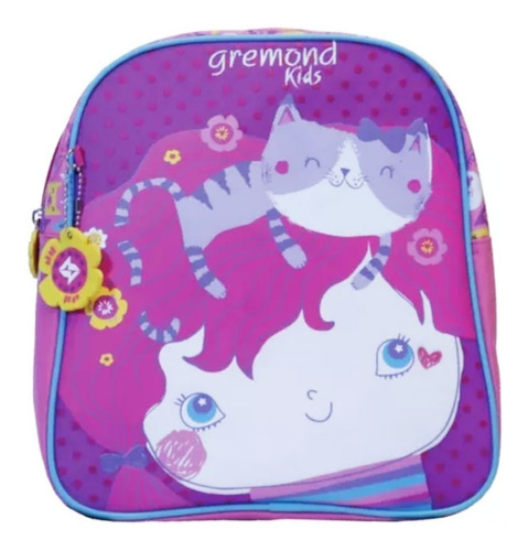 Mochila Gremond Kids Espalda Escolar Jardín Gatito