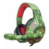 Headset Gamer Px-1 Recruta Vermelho Camuflado P2 Tecdrive