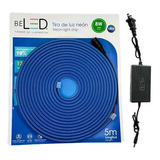 Tira De Led Neon Flexible 5m 12v Con Fuente 12v 3 Amp Azul