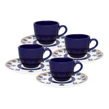 Kit 4 Xícaras 75ml Cafézinho Shanti Mesa Oxford Porcelanas