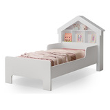 Cama Solteiro Cristal Casinha Princesa Prateleiras Menina Cor Branco