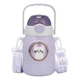 Termo Pitillo Infantil Acero Inoxidable Para Niños 500 Ml Color Lila