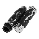 Moto 1 Rubber Come Flame Handlebar Grips Para Chopper