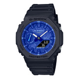 Reloj Casio G-shock Ga-2100bp-1a Ag Of Local Barrio Belgrano Color De La Malla Negro Color Del Bisel Negro Color Del Fondo Azul