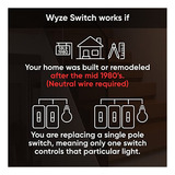 Interruptor De Luz Inteligente Wyze Switch 24 Ghz Wifi, Nece