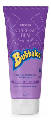 Bubbaloo Uva Loção Hidratante Corporal Cuide Se Bem 200 Ml