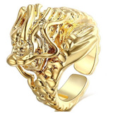 Anillo Ajustable Color Oro Hip Hop Forma Dragón Hombre Mujer