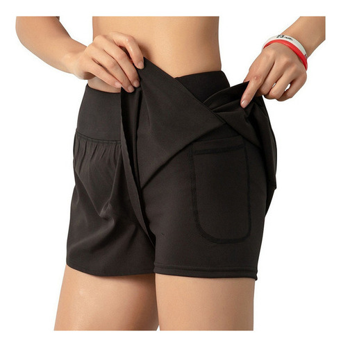 A Pantalones Cortos De Running Para Mujer 2 En 1 Con