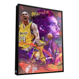 Quadro Kobe Bryant Apenas Tentar C/ Moldura Acrílico 60x40cm