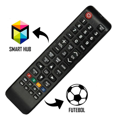 Controle Remoto Tv Compativel Samsung Smart Hub Universal