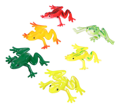 Realistic Frog Toy Toy Model Insecto, 6 Unidades