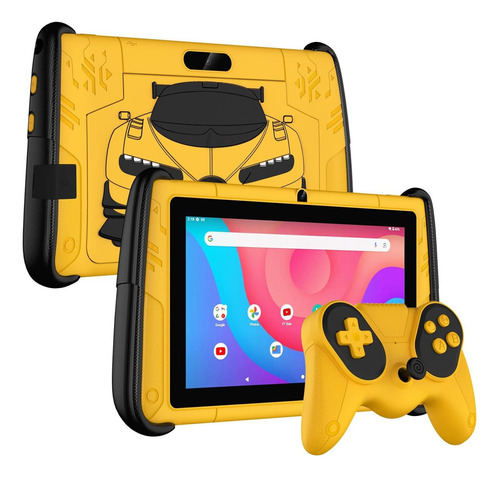 Tablet Pritom K7 Pro Para Niños Android 12, 4 Gb De Ram, 64 Gb De Rom, Color Amarillo