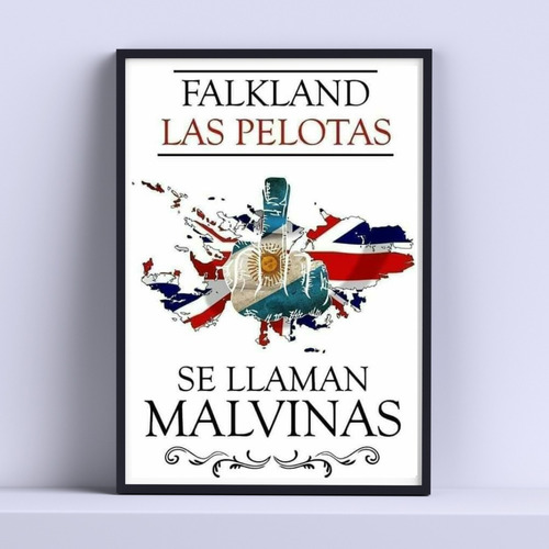Cuadro Islas Malvinas No Falkland 30x40cm Listo P Colgar