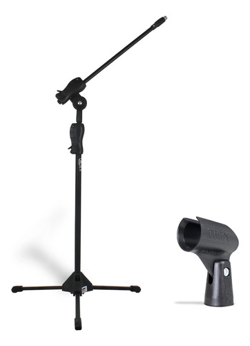 Kit Pedestal De Microfone Com Cachimbo Profissional Ibox 