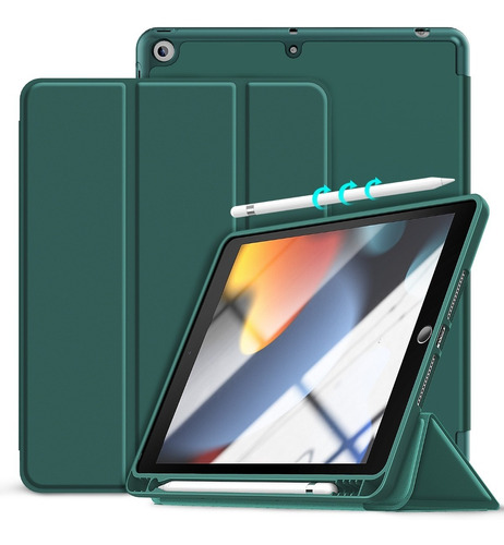 Funda Para iPad 9ª 8ª 7ª Generación iPad 10.2 Verde Oscuro
