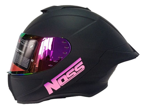 Casco Certificado Dot Super Deportivo Noss 801 Negro/rosa