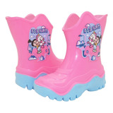 Bota De Lluvia Niña Cherry Rosa Celeste Impermeable 13-21