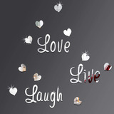 Love Live Laugh Pegatinas De Pared Calcomanías Espejo De Cor