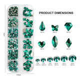 Decoración Kit De Uñas Cristales Pedreria, 544+60pzs Color Zircon Verde Radiante 604