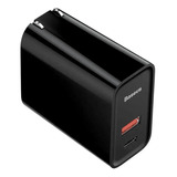 Cargador Usb + Usb-c 3.0 30w Carga Rápida Baseus Color Negro