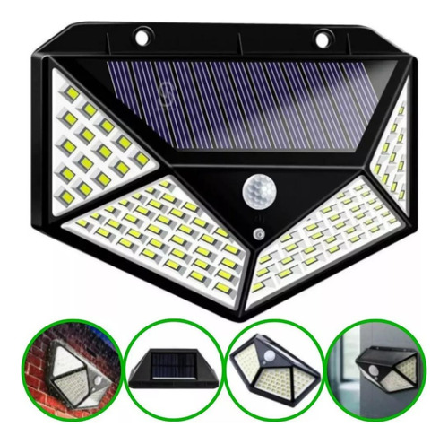 Luz Solar Para Jardim Área Externa Iluminação Forte