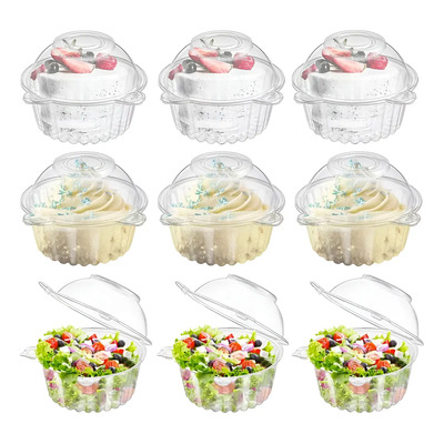 200 Vasos Saiviek Cupcake PET Transparente con Tapa Domo Hermético 11x11x8 cm | MercadoLibre