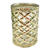 Vasinho Castiçal Dourado Transparente 12x8,5 Decoração Vaso