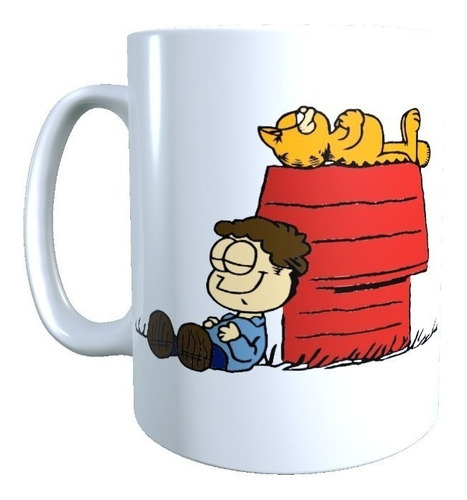 Tazon Diseño Garfield Gato, Version Snoopy