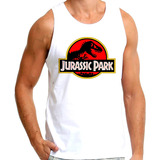 Camiseta Regata 1 Jurassic Park Logo Trex