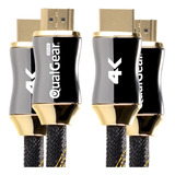 Qualgear Paquete De 2 Cables Hdmi Premium Certificado 2.0 Co