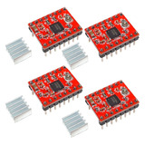 4 Pzs Driver A4988 Motor A Pasos Disipador Para Impresora 3d