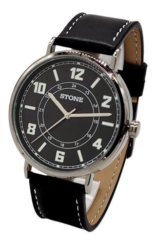 Reloj Stone Hombre Analogo Malla Cuero Megatime