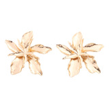 (gd) Pendientes Colgantes Grandes Con Forma De Flor Dorada,