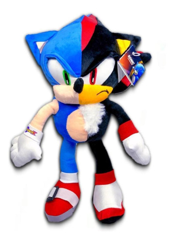 Peluche Sonic Mitad Shadow The Hedgehog Sega 