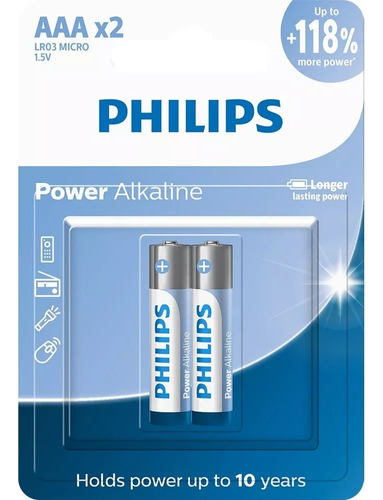 Kit 10 Pilhas Alcalina Aaa 1,5v Philips