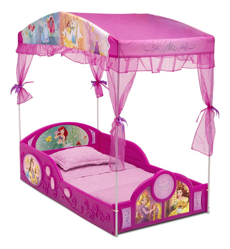 Cama Camita Infantil Disney Princess Con Toldo Play Area