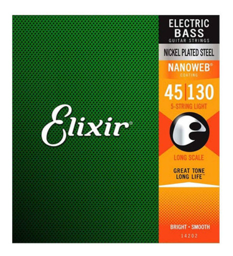 Cuerdas De Bajo Elixir Nanoweb 45-130 Originales