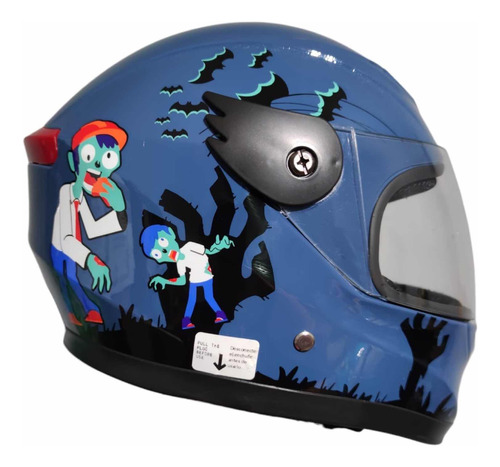 Casco De Moto Para Niño Diseño Zombie